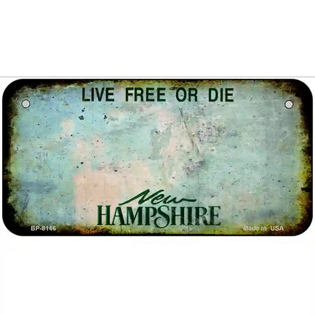 New Hampshire State Rusty Novelty Metal License Plate 6" x 3" (BP)