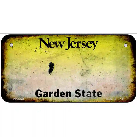 New Jersey State Rusty Novelty Metal License Plate 6" x 3" (BP)