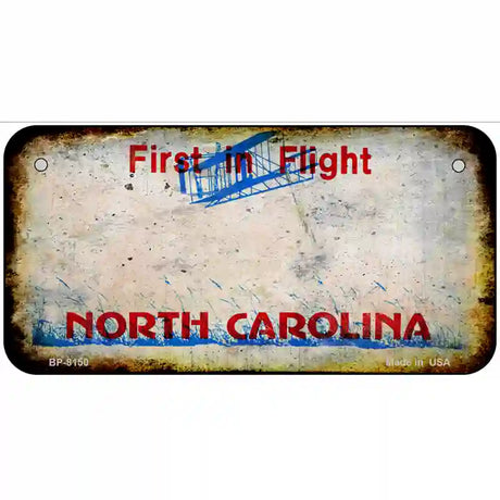 North Carolina State Rusty Novelty Metal License Plate 6" x 3" (BP)