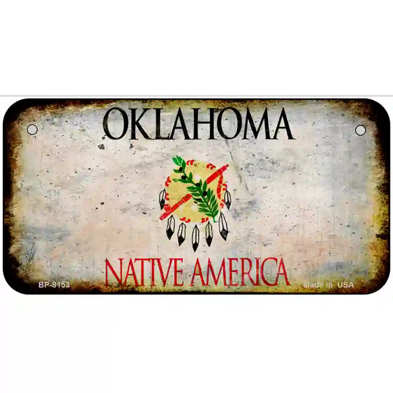 Oklahoma State Rusty Novelty Metal License Plate 6" x 3" (BP)