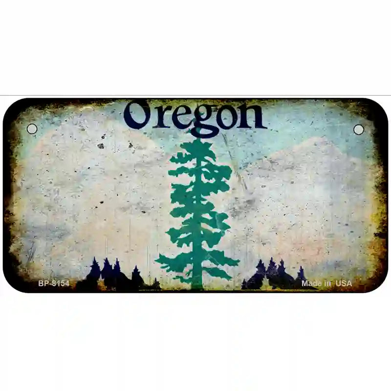 Oregon State Rusty Novelty Metal License Plate 6" x 3" (BP)