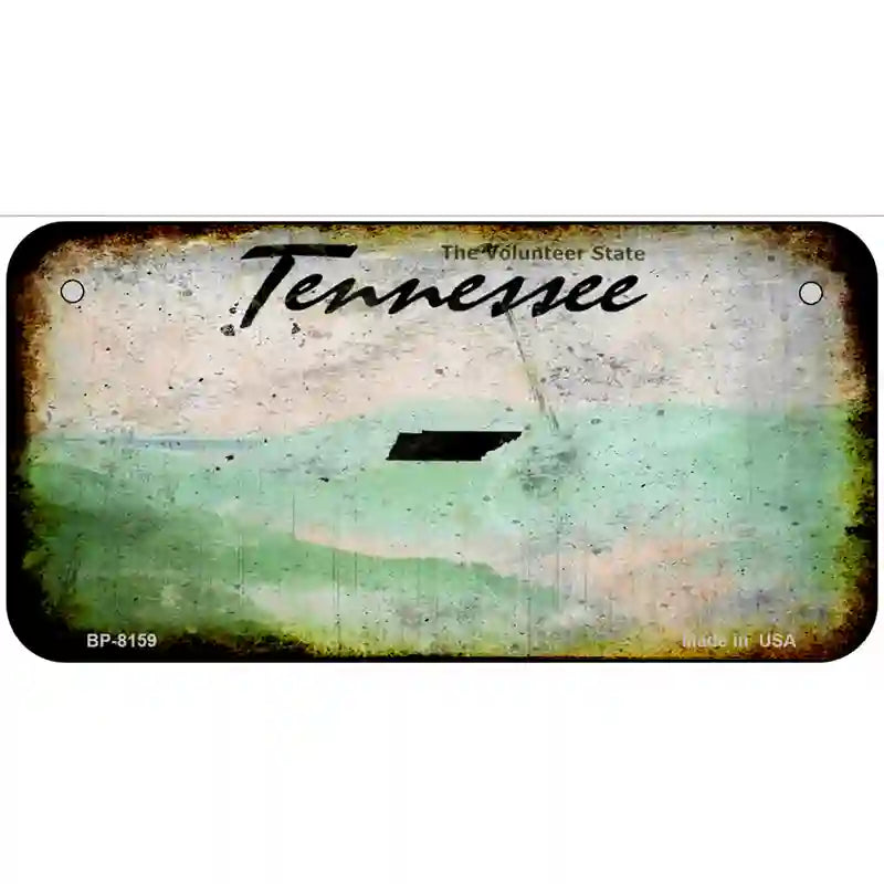 Tennessee State Rusty Novelty Metal License Plate 6" x 3" (BP)