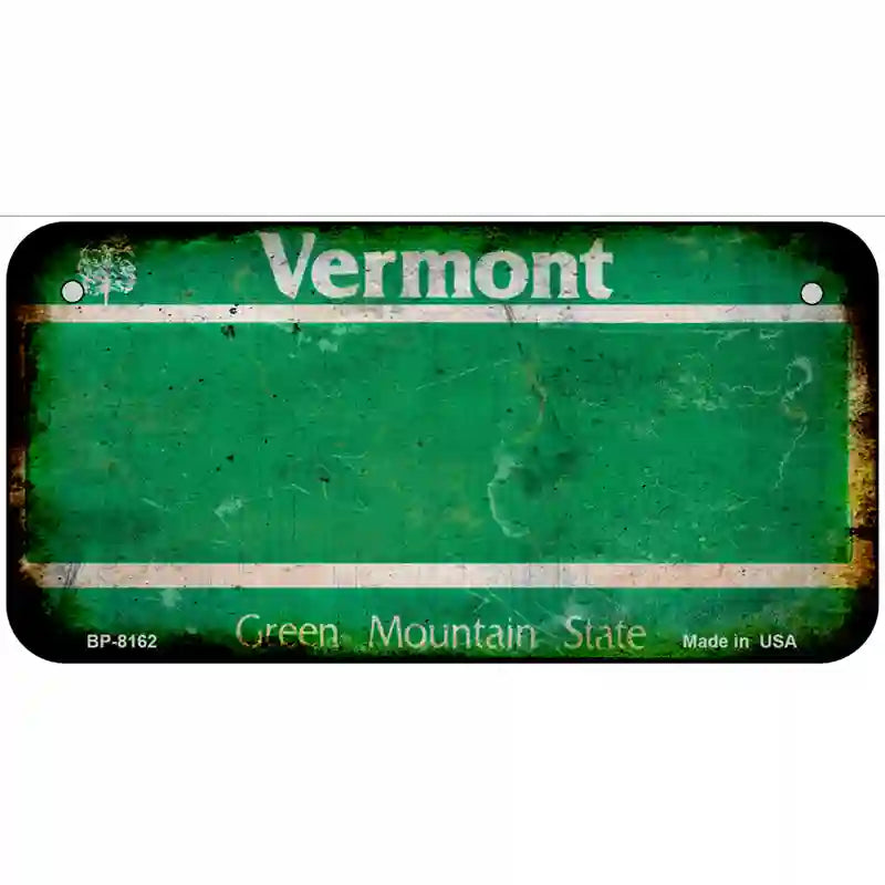 Vermont State Rusty Novelty Metal License Plate 6" x 3" (BP)