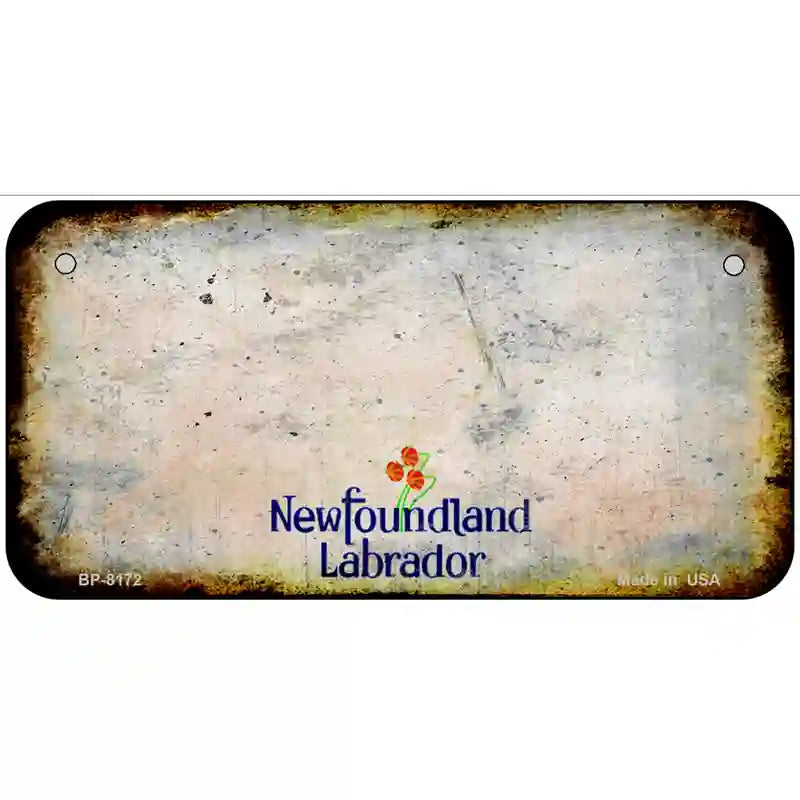 New Foundland Rusty Novelty Metal License Plate 6" x 3" (BP) / Yes