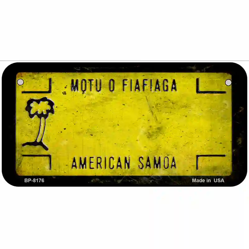 American Samoa Rusty Novelty Metal License Plate 6" x 3" (BP) / Yes