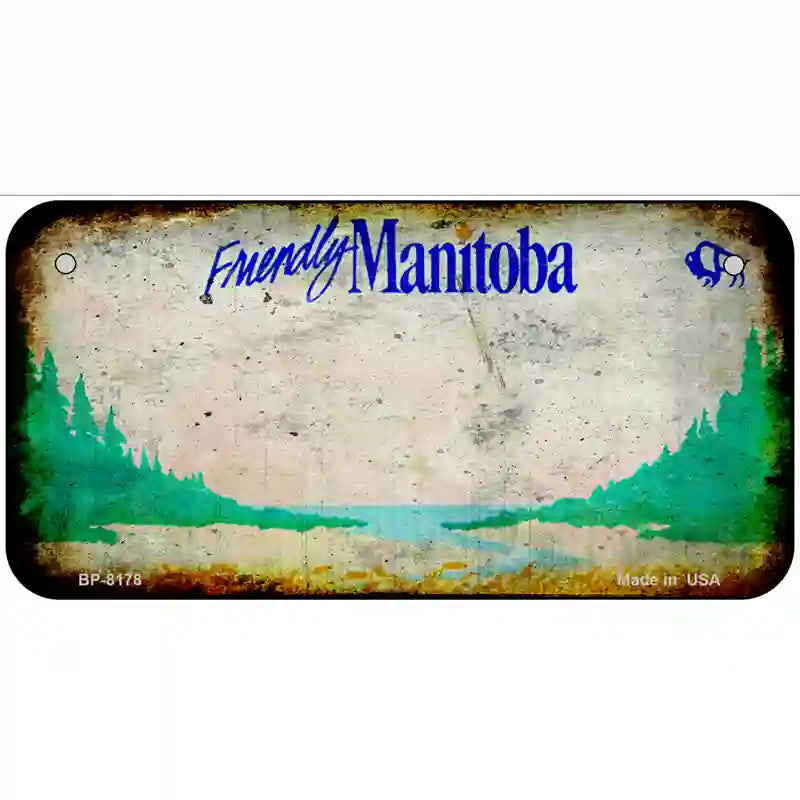 Manitoba Rusty Blank Novelty Metal License Plate 6" x 3" (BP)