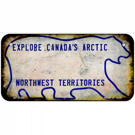 Northwest Territories Rusty Novelty Metal License Plate 6" x 3" (BP)