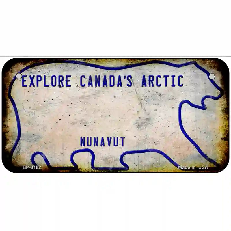 Nunavut Rusty Novelty Metal License Plate 6" x 3" (BP) / Yes