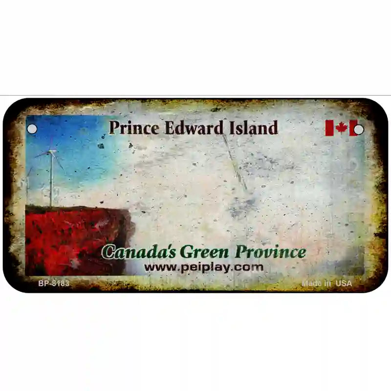 Prince Edward Island Rusty Novelty Metal License Plate 6" x 3" (BP)