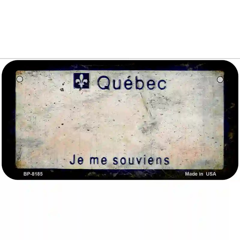 Quebec Rusty Novelty Metal License Plate 6" x 3" (BP) / Yes