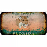 Florida Protect Panther Rusty Novelty Metal License Plate 6" x 3" (BP)