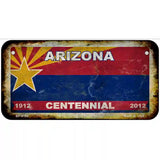 Arizona Centennial State Rusty Novelty Metal License Plate 6" x 3" (BP)