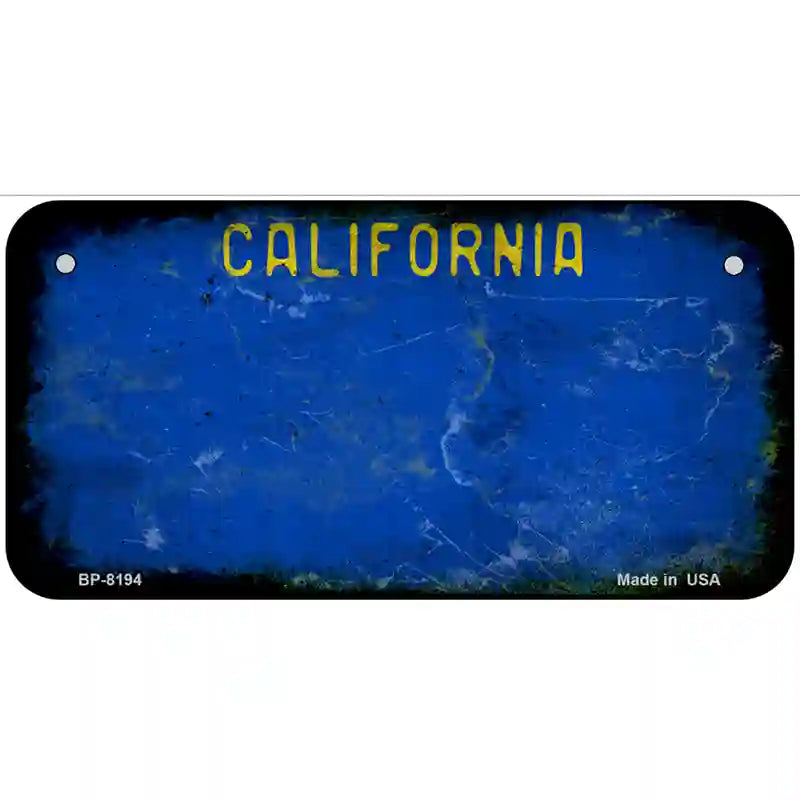 California Blue State Rusty Novelty Metal License Plate 6" x 3" (BP)