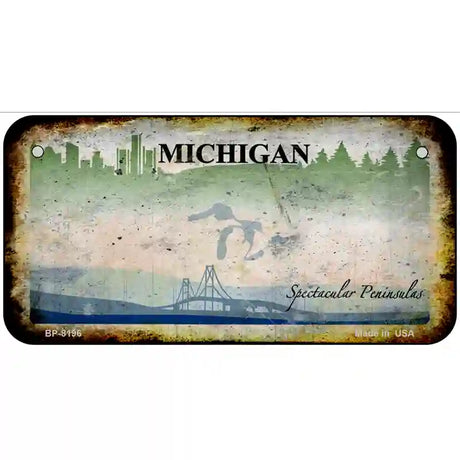 Michigan Spectacular Peninsulas Blank Rusty Novelty Metal License Plate 6" x 3" (BP)