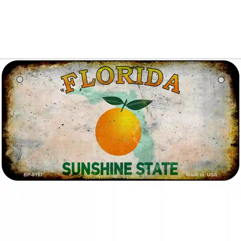 Florida Rusty Novelty Metal License Plate 6" x 3" (BP) / Yes