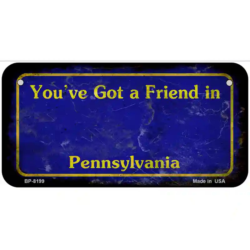 Pennsylvania Rusty Novelty Metal License Plate 6" x 3" (BP) / Yes