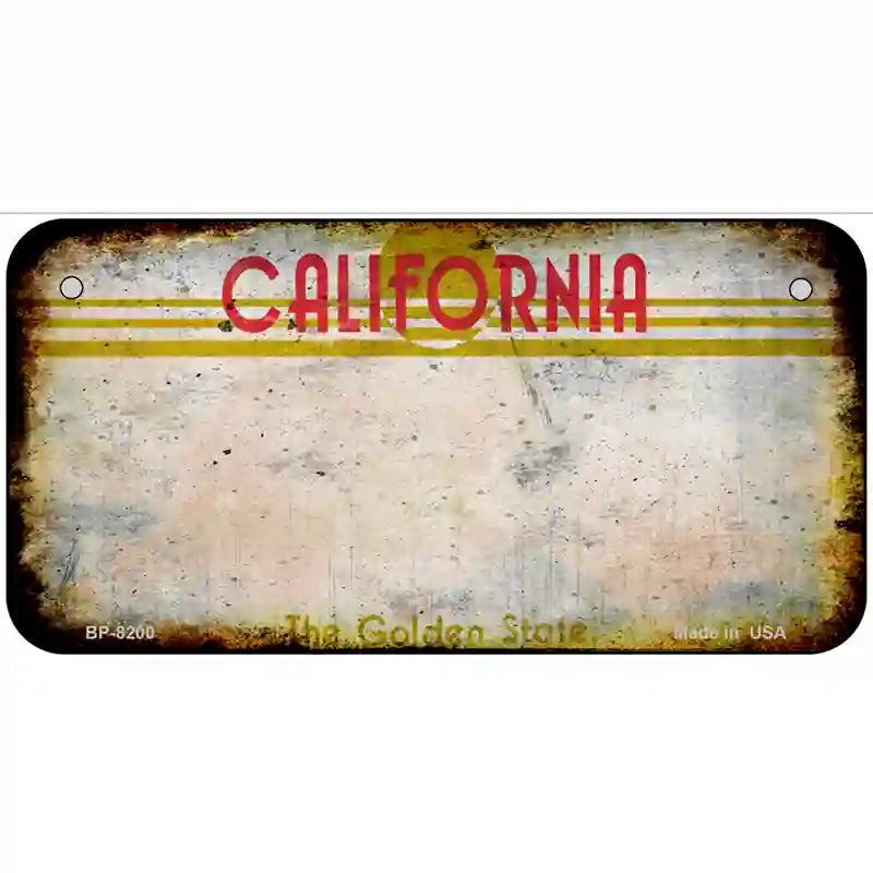 California Golden State Plate Rusty Blank Metal License Plate 6" x 3" (BP) / Yes