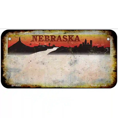 Nebraska Rusty Novelty Metal License Plate 6" x 3" (BP) / Yes