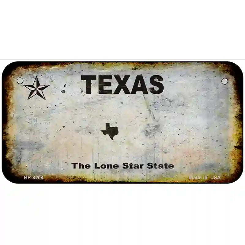 Texas Rusty Novelty Metal License Plate 6" x 3" (BP) / Yes