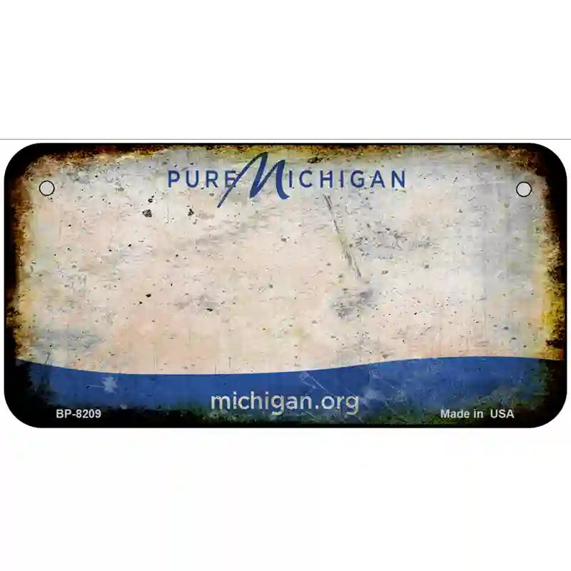 Pure Michigan Rusty Novelty Metal License Plate 6" x 3" (BP)