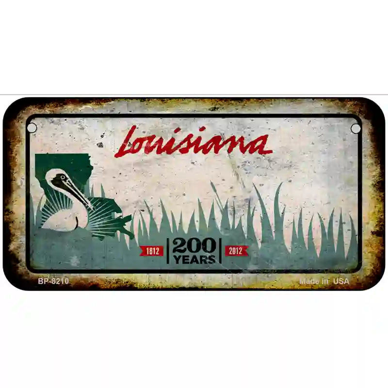 Louisiana Rusty Novelty Metal License Plate 6" x 3" (BP)