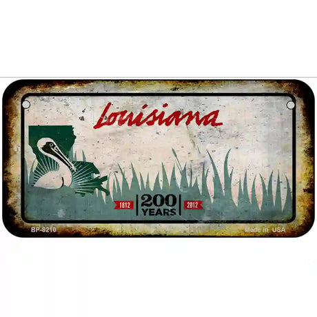 Louisiana Rusty Novelty Metal License Plate 6" x 3" (BP)