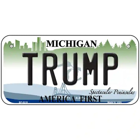 Trump Michigan Novelty Metal License Plate 6" x 3" (BP)