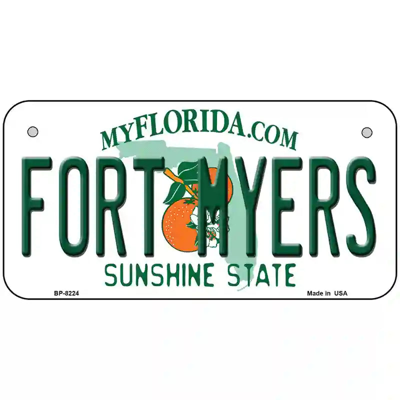 Fort Myers Florida Novelty Metal License Plate 6" x 3" (BP)