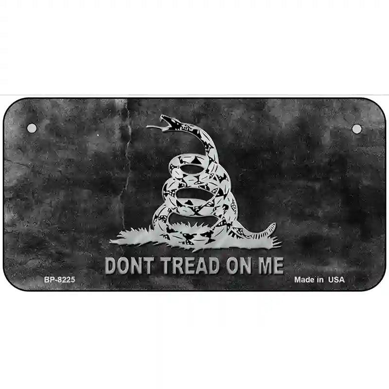 Dont Tread On Me Black Novelty Metal License Plate 6" x 3" (BP)