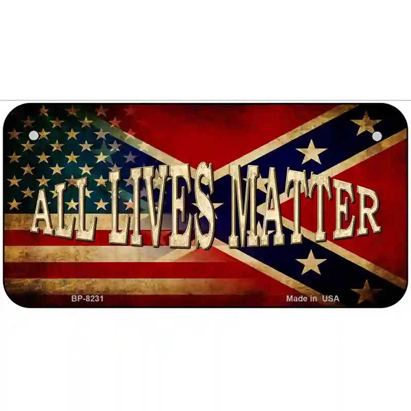 All Lives Matter Novelty Metal License Plate 6" x 3" (BP)