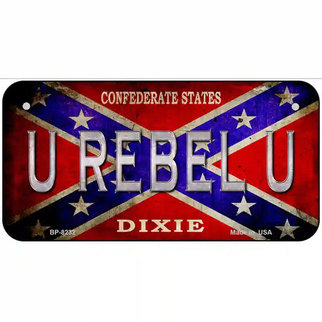 U Rebel U Novelty Metal License Plate 6" x 3" (BP)