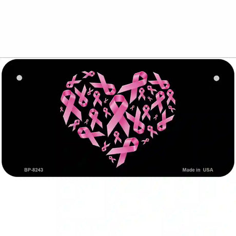 Pink Ribbons Novelty Metal License Plate 6" x 3" (BP)