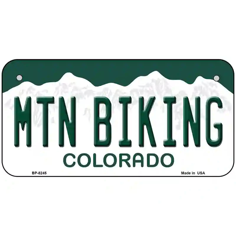 Mtn Biking Colorado Novelty Metal License Plate 6" x 3" (BP)