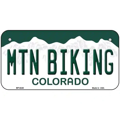 Mtn Biking Colorado Novelty Metal License Plate 6" x 3" (BP)