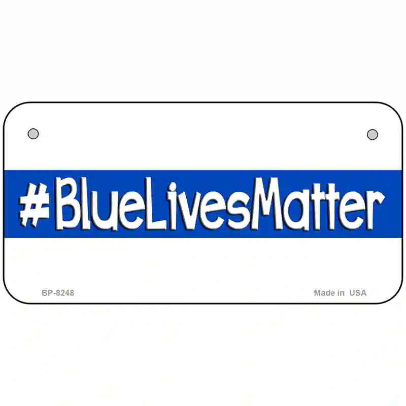 Blue Lives Matter Novelty Metal License Plate 6" x 3" (BP)