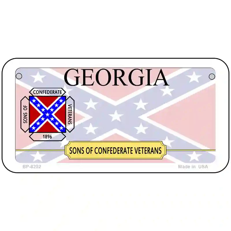 Georgia Sons Of Confederate Novelty Metal License Plate 6" x 3" (BP)