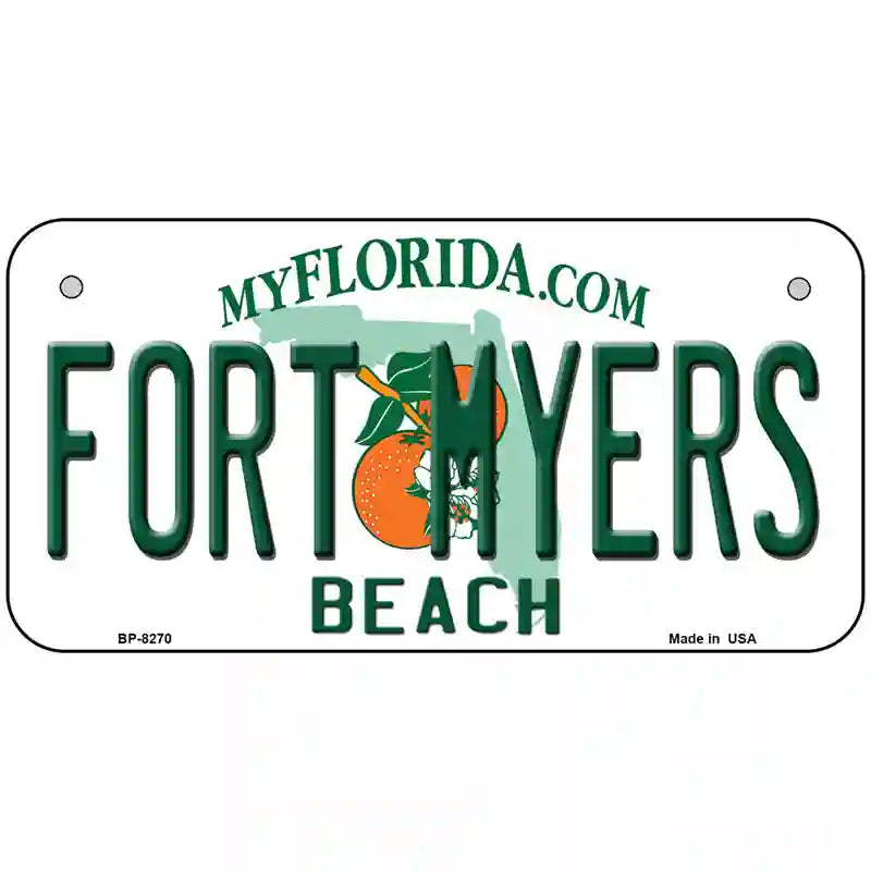 Fort Myers Beach Novelty Metal License Plate 6" x 3" (BP)