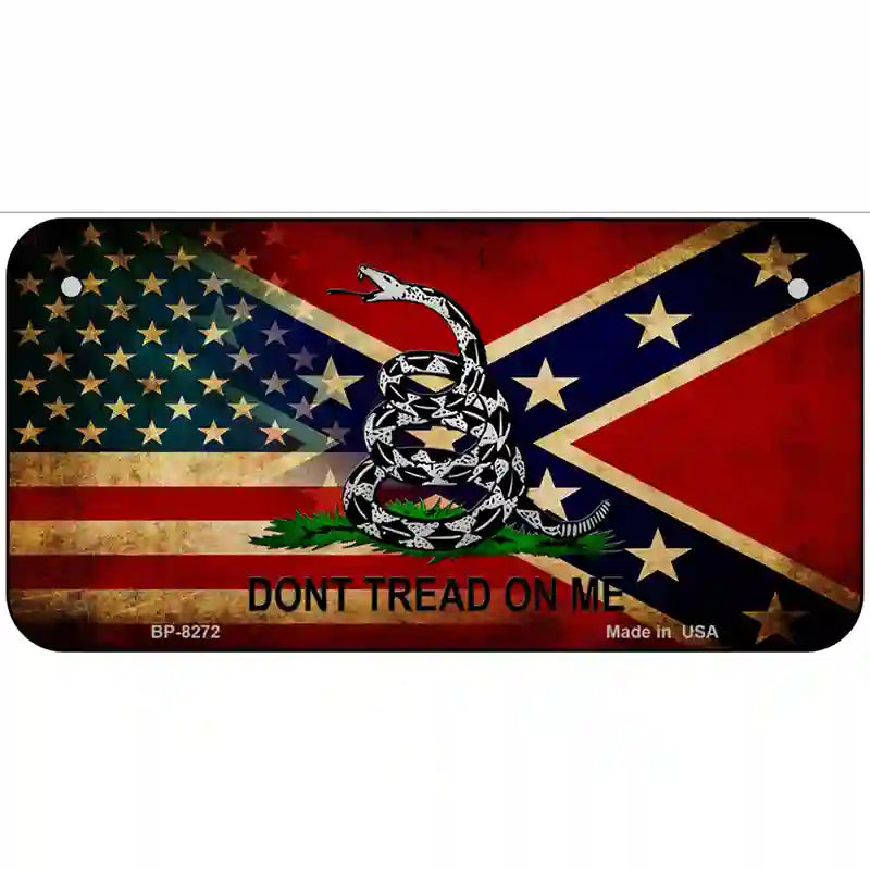 American Confederate Dont Tread Novelty Metal License Plate 6" x 3" (BP)