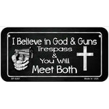 God And Guns Novelty Metal License Plate 6" x 3" (BP)