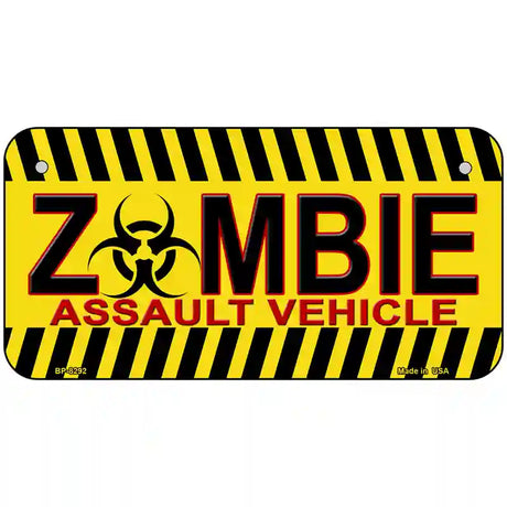 Zombie Assault Vehicle Novelty Metal License Plate 6" x 3" (BP)