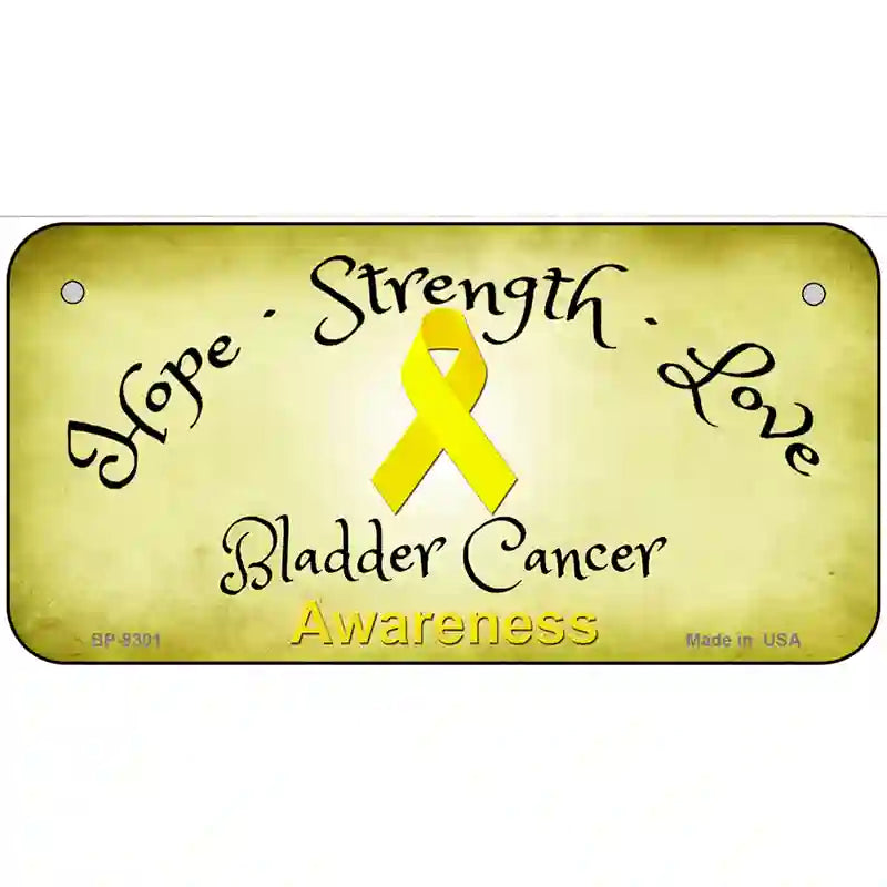 Bladder Cancer Ribbon Novelty Metal License Plate 6" x 3" (BP)