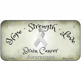 Brain Cancer Ribbon Novelty Metal License Plate 6" x 3" (BP)