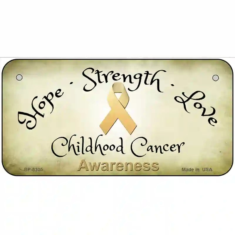 Childhood Cancer Ribbon Novelty Metal License Plate 6" x 3" (BP)