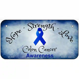 Colon Cancer Ribbon Novelty Metal License Plate 6" x 3" (BP)