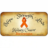 Kidney Cancer Ribbon Novelty Metal License Plate 6" x 3" (BP)