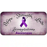 Leiomyosarcoma Cancer Ribbon Novelty Metal License Plate 6" x 3" (BP)