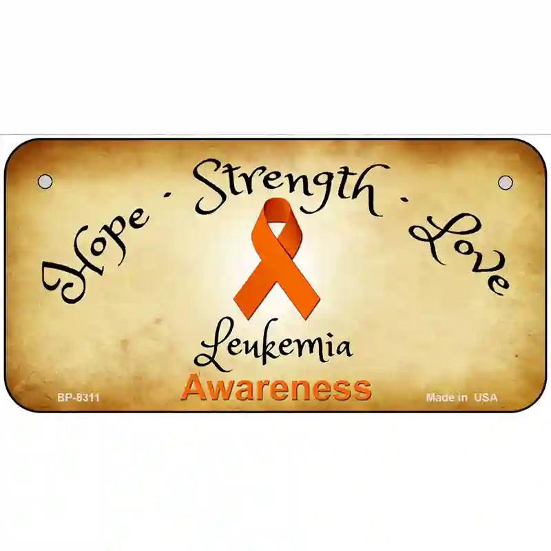 Leukemia Cancer Ribbon Novelty Metal License Plate 6" x 3" (BP)