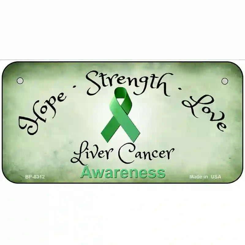 Liver Cancer Ribbon Novelty Metal License Plate 6" x 3" (BP)