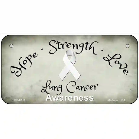 Lung Cancer Ribbon Novelty Metal License Plate 6" x 3" (BP)