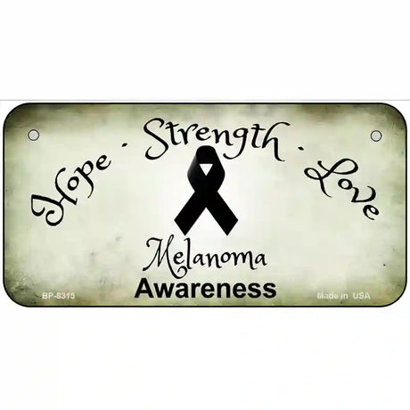 Melanoma Cancer Ribbon Novelty Metal License Plate 6" x 3" (BP)